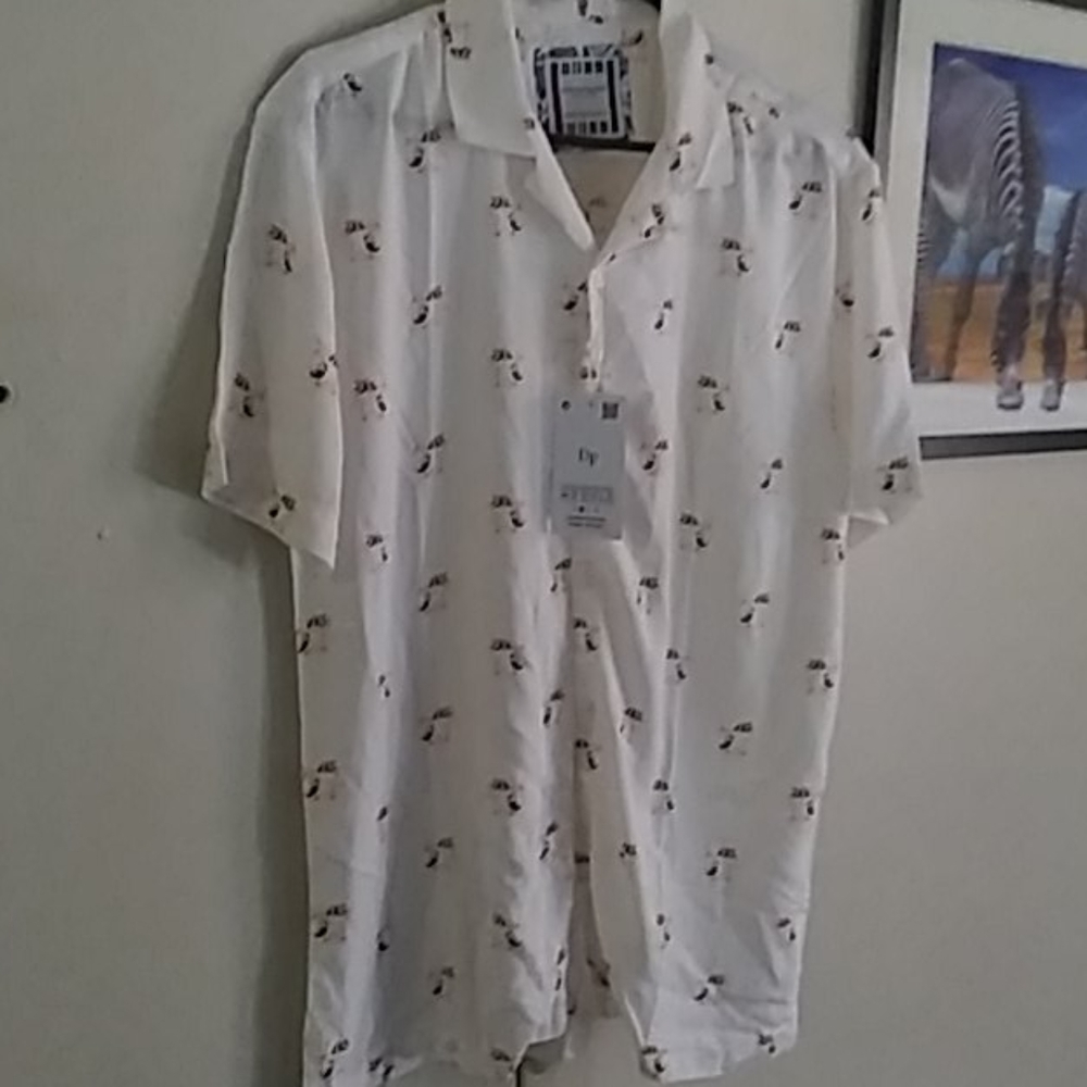 Denim and flower pride bottom down shirt